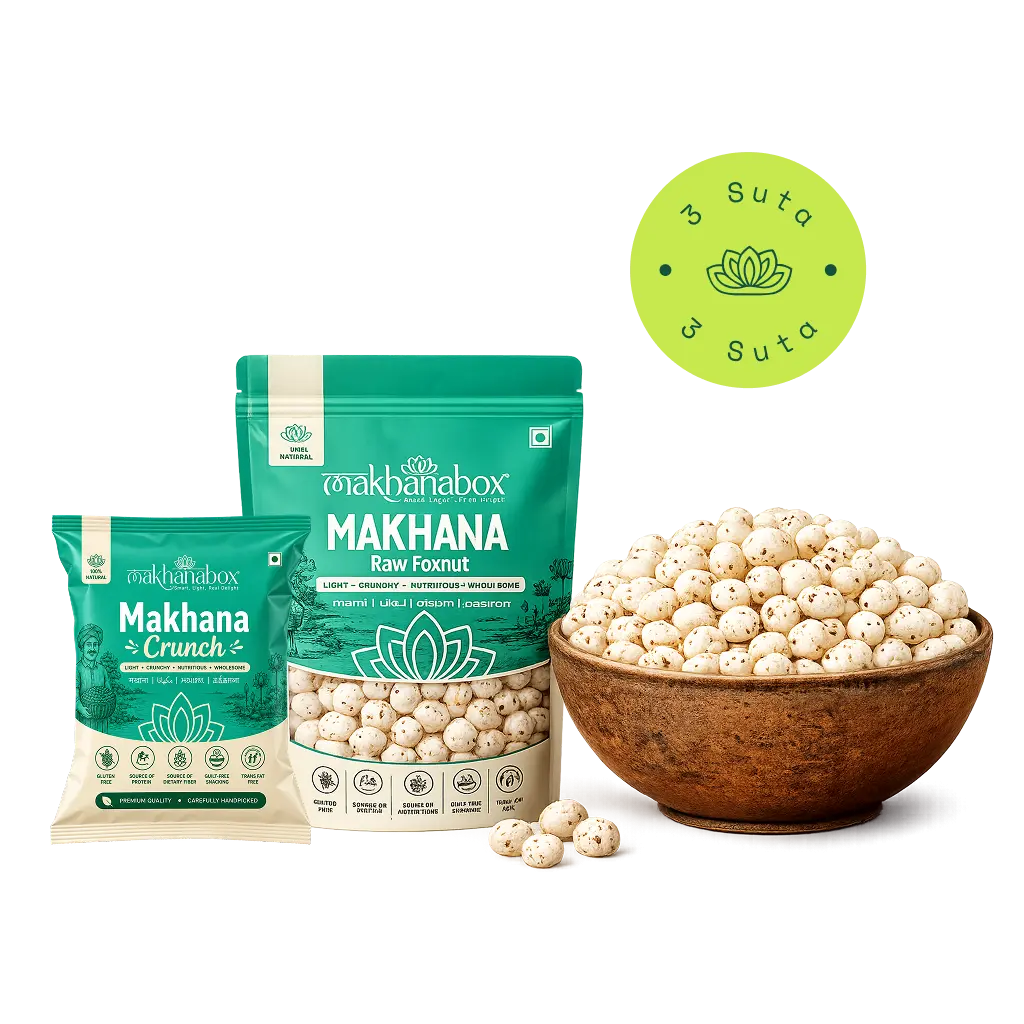 3 Suta raw phool makhana (fox nuts) pouch