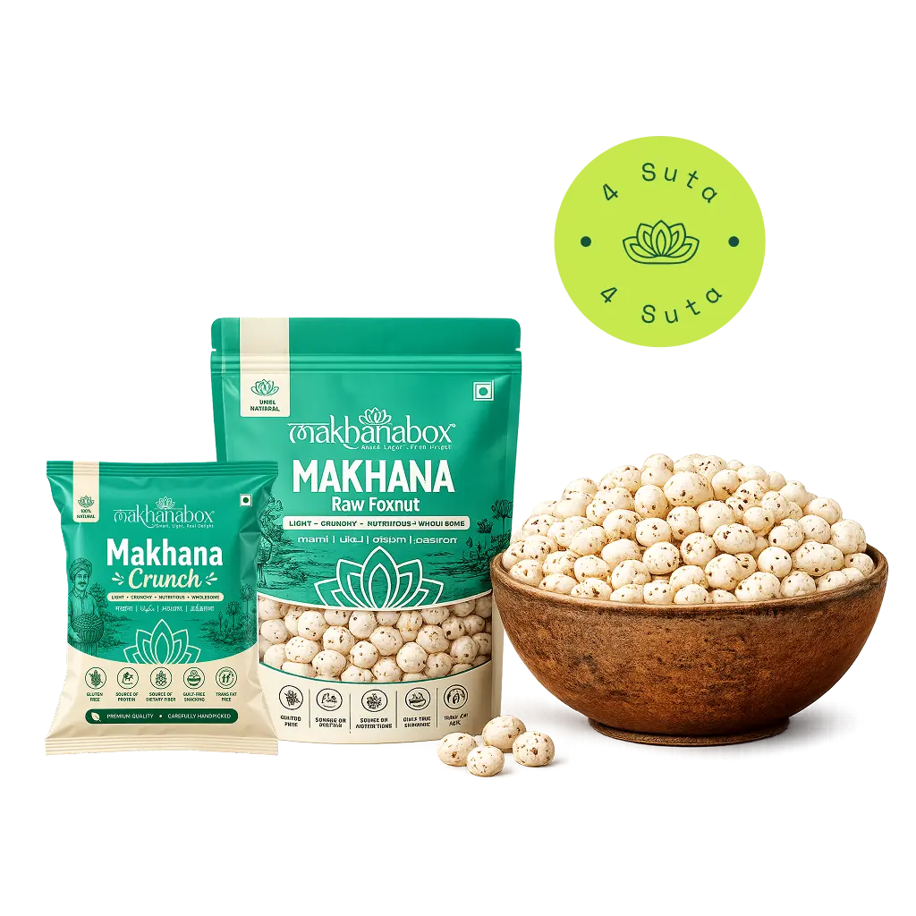 4 Suta raw phool makhana (fox nuts) pouch